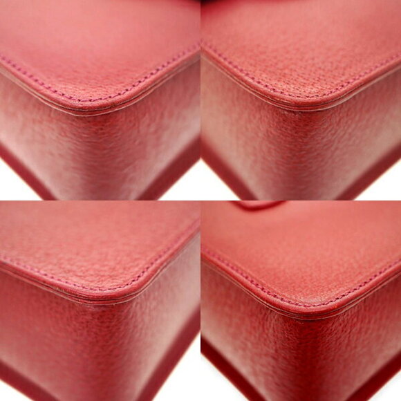 Gucci Bamboo shoulder handbag red leather Stop - Picture 7 of 8